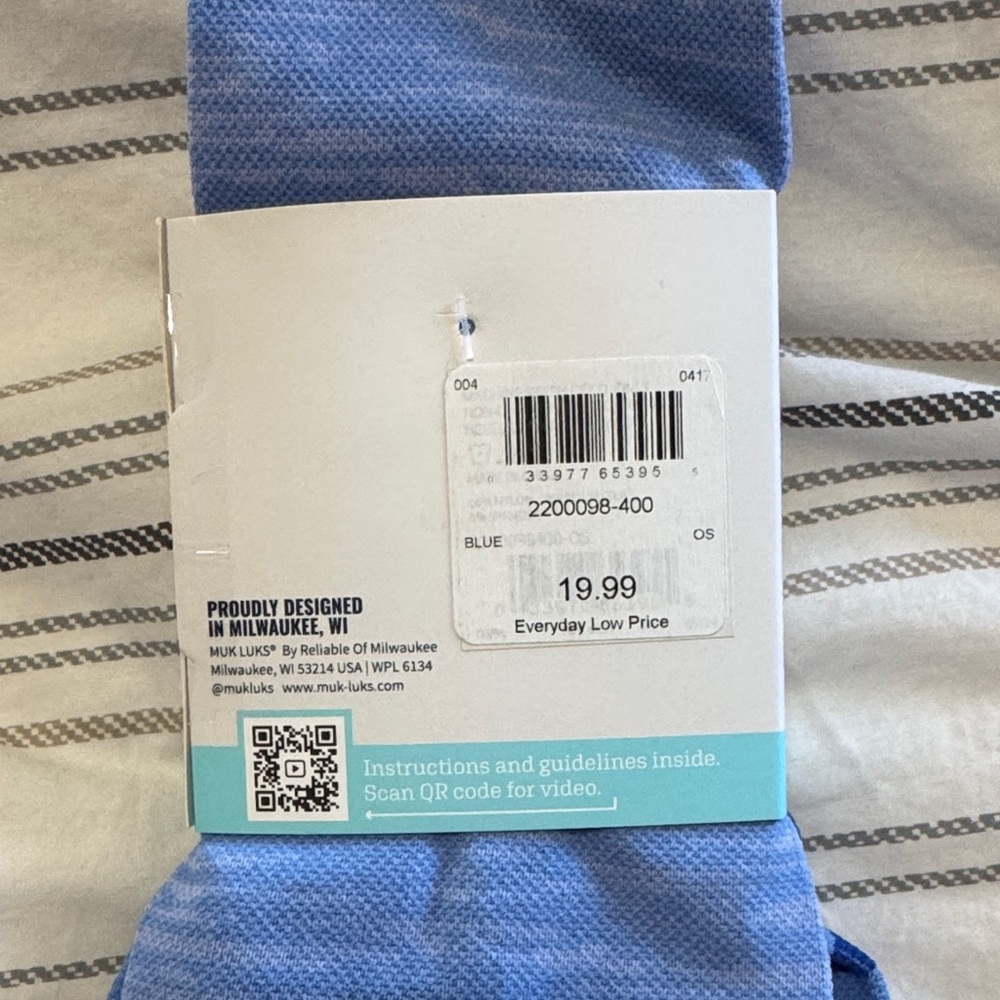 Muk Luks Light Blue Compression Socks